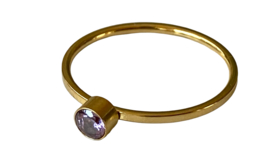 Colorful Crystal Golden Ring