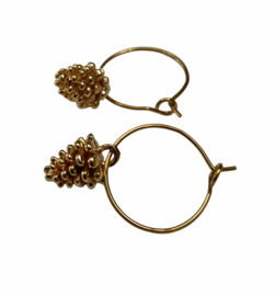 Pinecone Golden Hoop Earrings