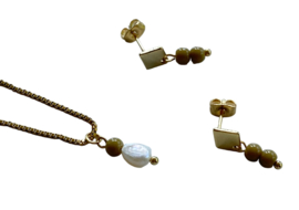 Bybjor Opale & Pearl Golden Necklace