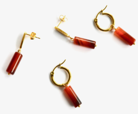 Agate Stone Hoop Earrings