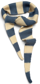 Bybjor Merino Wool Chunky Stripe Mini Scarf "Dusty Blue-Cream"