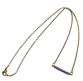 Bybjor Red & Blue Stripes Tube Necklace