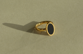 Ovale Black & Gold Ring