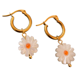 Bybjor Little Daisy Golden Hoop Earrings