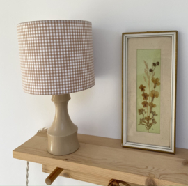 Natural Check Light Brown & Wood Vintage Lamp