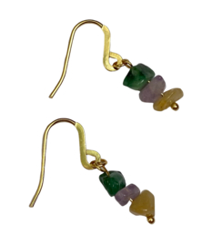 Tri-Color Gemstone Earrings