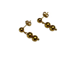 Bybjor Round Golden Beads Earrings