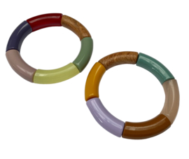 Color & Wood Rainbow Bracelet