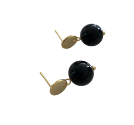 Bybjor Black Onyx Circle Earstuds