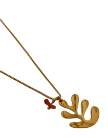 Bybjor "La gerbe" Coral Golden Necklace