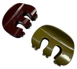 Bybjor Burgundy & Olive Hairclip