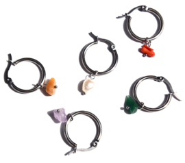 Rainbow Earring Silver Hoops