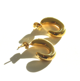 Moon Golden Hoop Earstuds