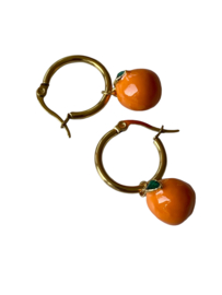 Bybjor Orange Golden Hoop Earrings