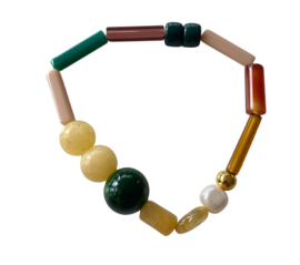 Bybjor Rainbow Glass Tube & Beads Bracelet
