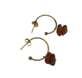 Bybjor Amber Golden Hoop Earrings