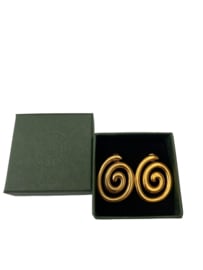 Bybjor Spiral Shape Golden Earrings