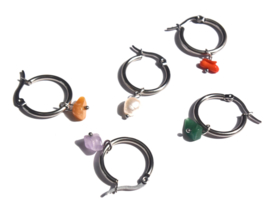 Rainbow Earring Silver Hoops