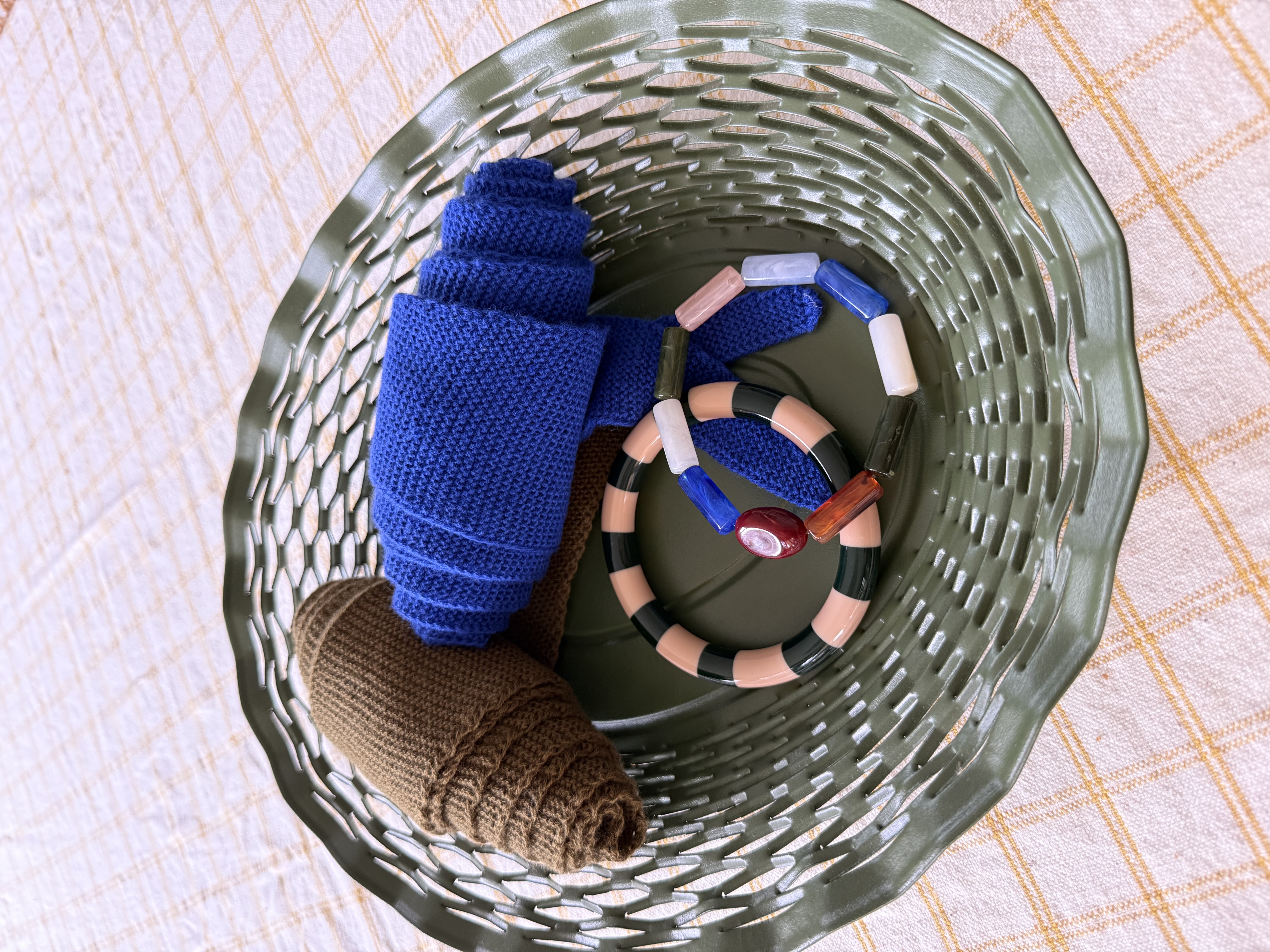 Bybjor Olive & Pebble Tube Bracelet