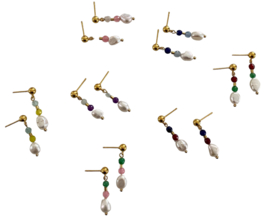 Bybjor Sunny Colorful Pearl Earrings