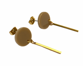 Circle & Bar Golden Earrings