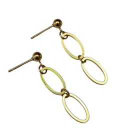 Bybjor Double Loop Golden Earstuds