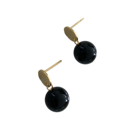 Bybjor Black Onyx Circle Earstuds