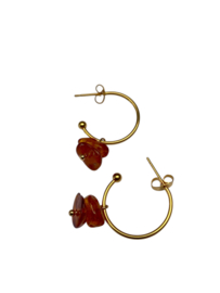 Bybjor Amber Golden Hoop Earrings