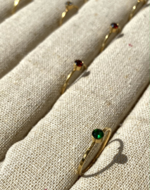 Colorful Crystal Golden Ring