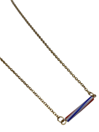 Bybjor Red & Blue Stripes Tube Necklace