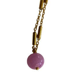 Colorful Tube & Gemstone Golden Necklace