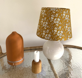 Liberty Ocher Flower & Ceramic White Lamp