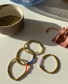 Bybjor Olive & Color Beads Bracelet