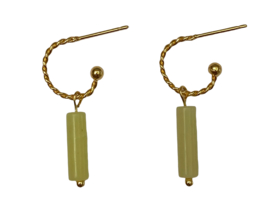 Bybjor Lemon Stone & Twisted Hoop Earrings