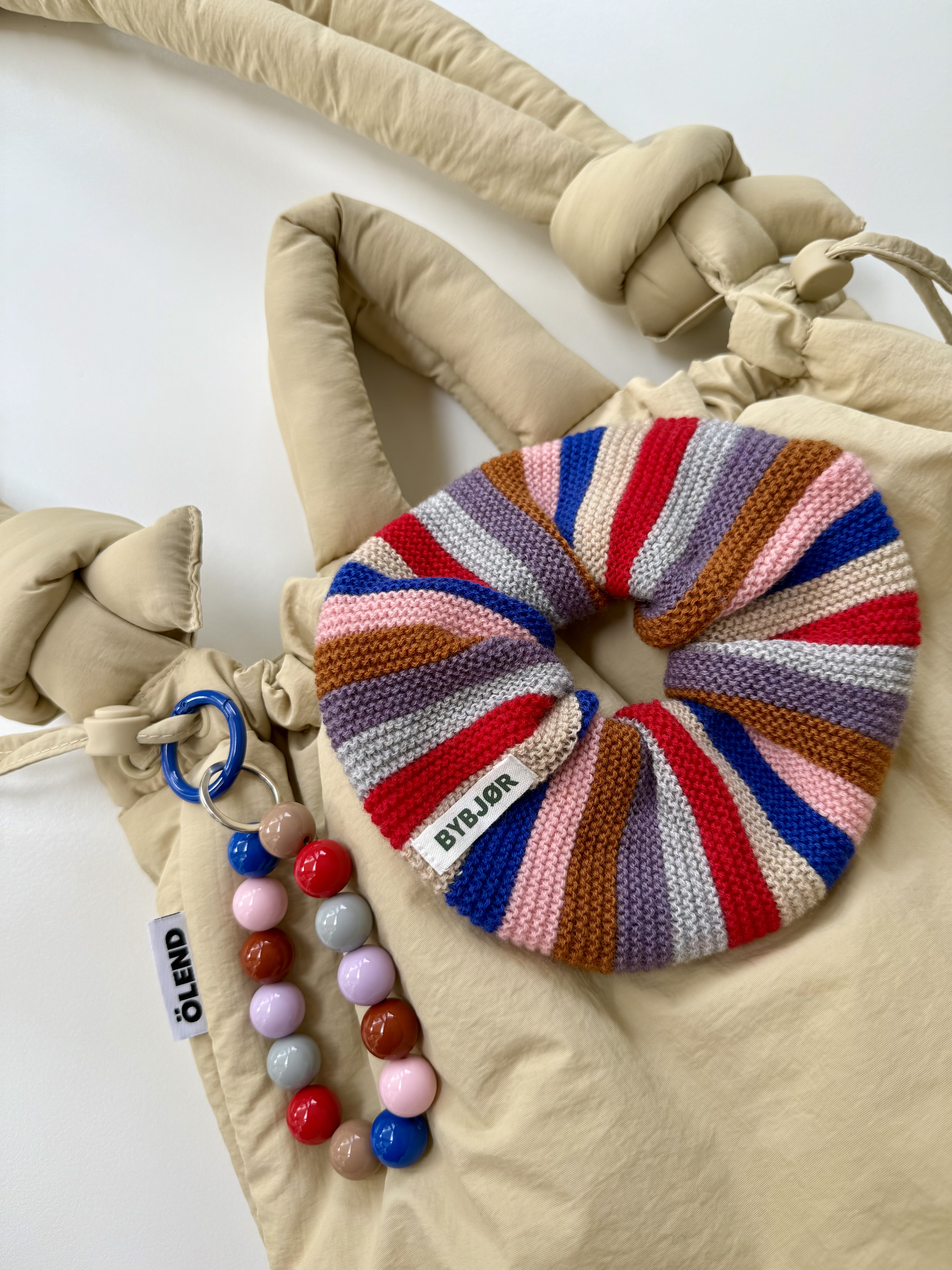 Bybjor Merino Wool Striped Scrunchie