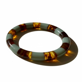 Bybjor Autumn Stripe Bangle Bracelet Greyblue-Brown
