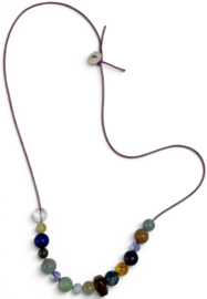 Bybjor Pastel Crystals & Button Necklace