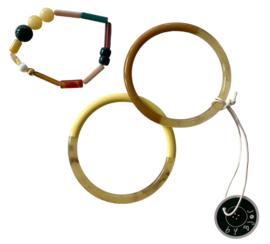 Bybjor Rainbow Glass Tube & Beads Bracelet