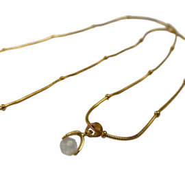 Rose Quarz Charm Golden Necklace