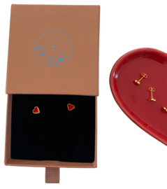 Bybjor Heart Enamel Earstuds