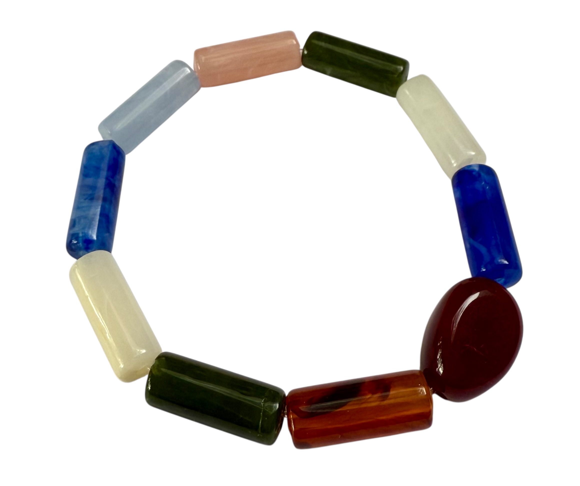 Bybjor Olive & Pebble Tube Bracelet