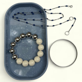 Bybjor Cobalt & Circle Silver Necklace