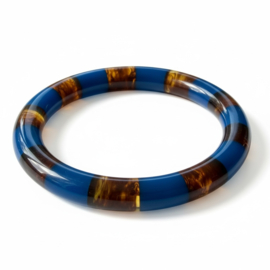 Bybjor Autumn Stripe Bangle Bracelet Blue-Brown
