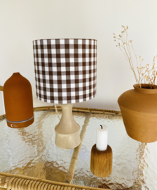 Natural Check Brown & Wood Vintage Lamp