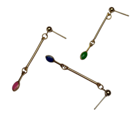 Bybjor Enamel Drop Long Earring