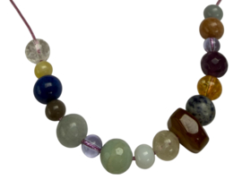 Bybjor Pastel Crystals & Button Necklace