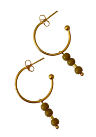 Olive & Blue Opale Golden Earrings