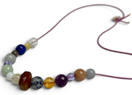 Bybjor Pastel Crystals & Button Necklace