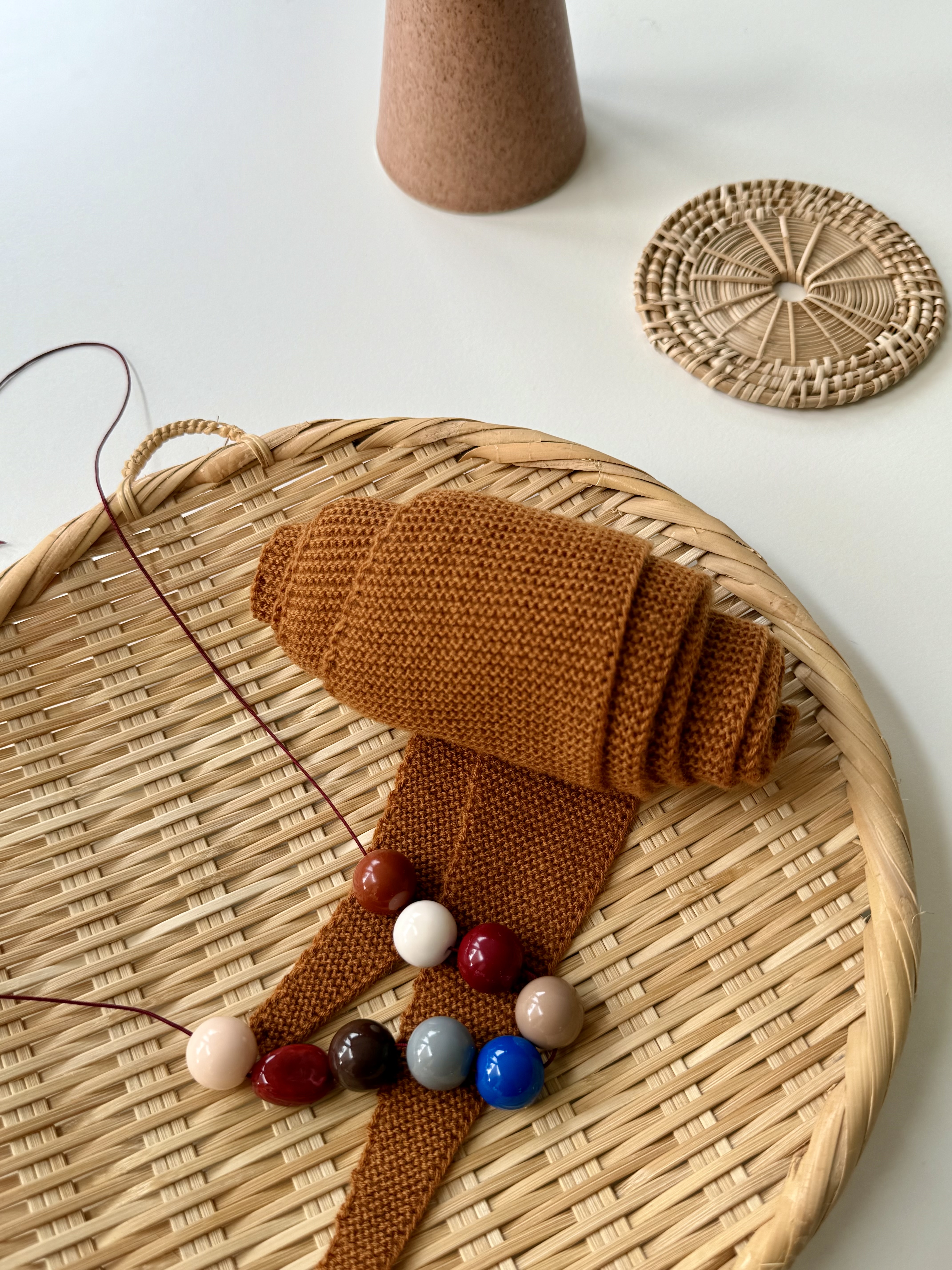 Bybjor Pebble & Button Cord Necklace
