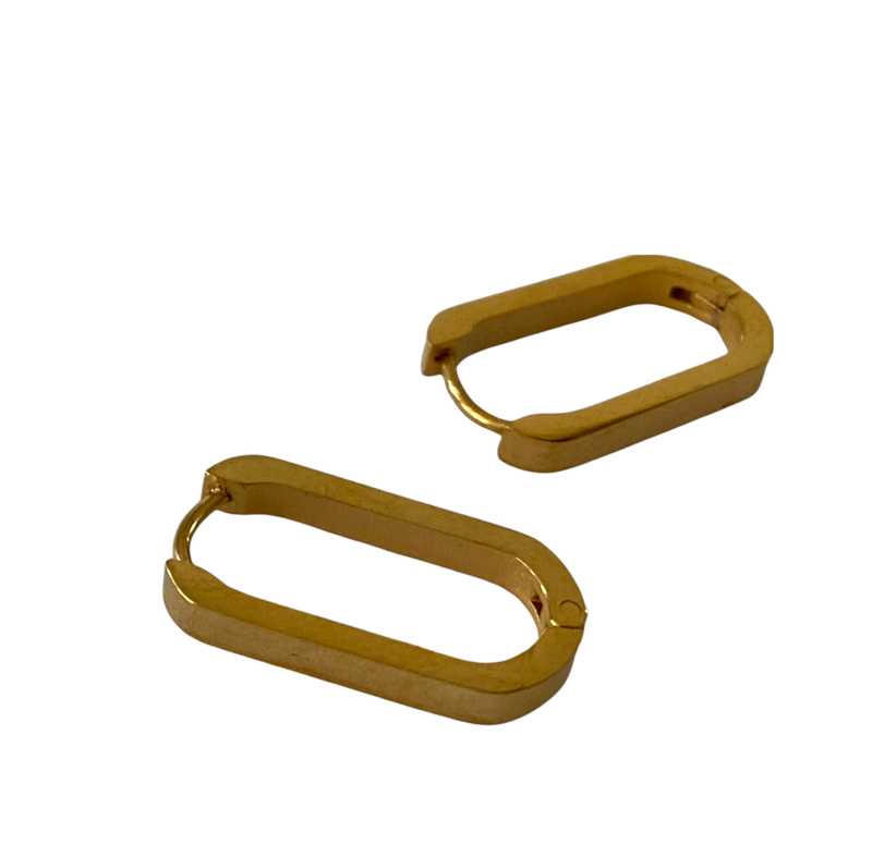 Bybjor Angular Golden Hoop Earrings